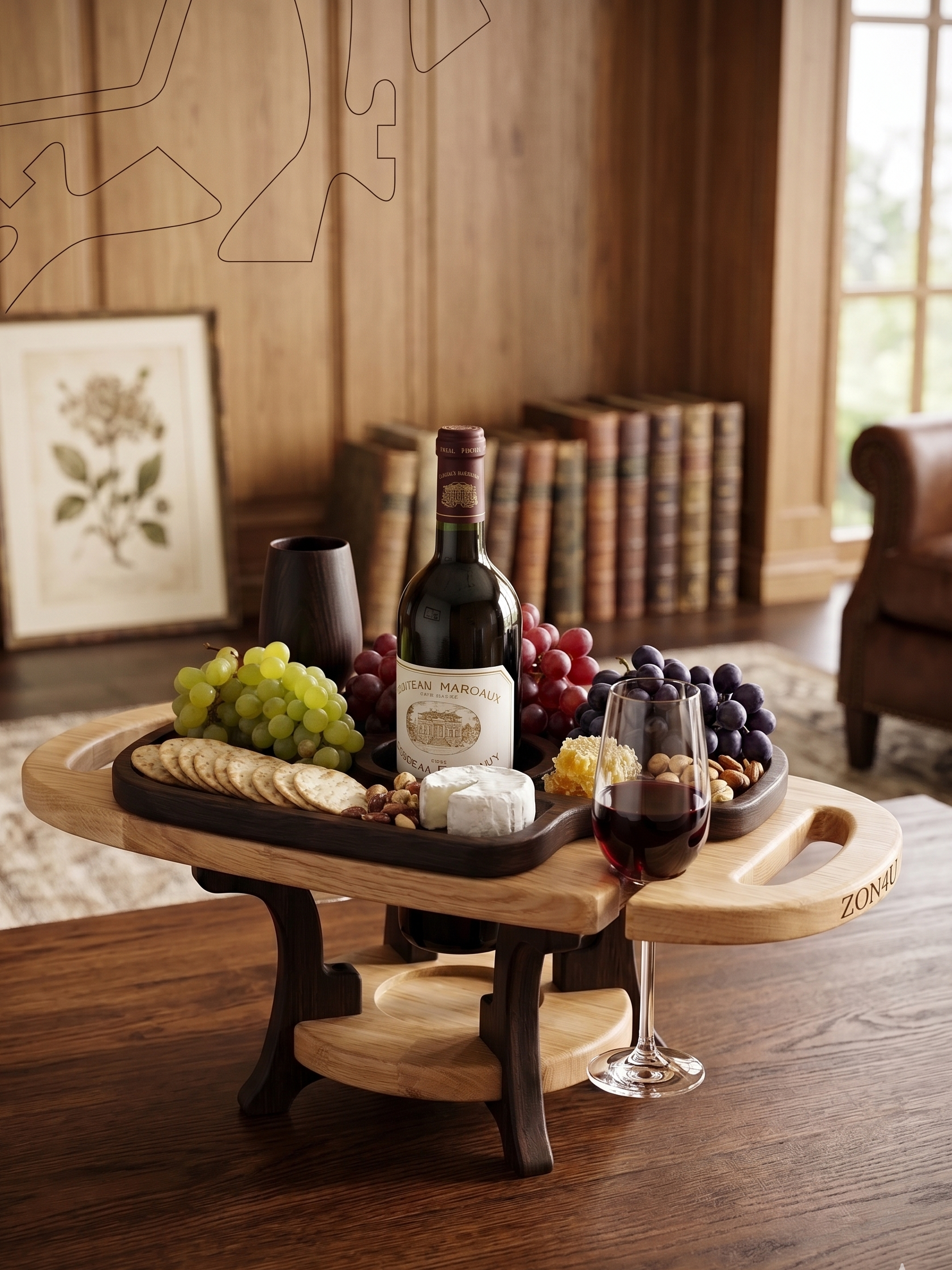 Table de pique-nique à vin pliante portable